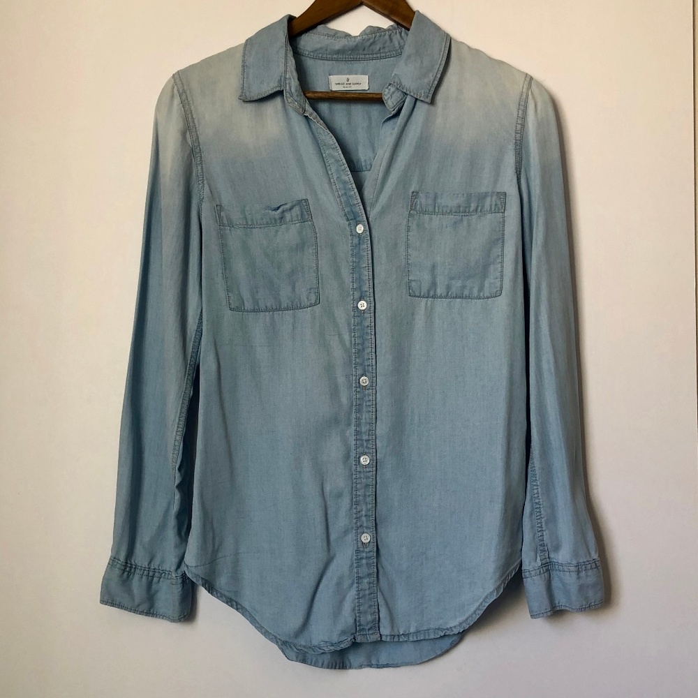 Thread & Supply Faded Shoulder Button Down Shirt